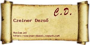 Czeiner Dezső névjegykártya